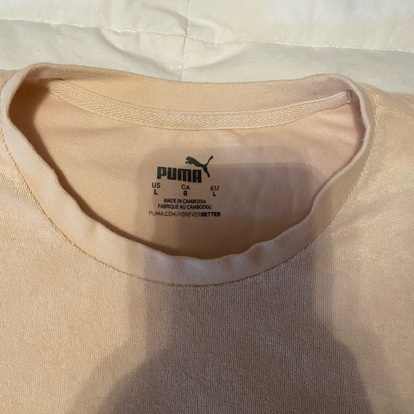 Confortable Beige Velvet Puma T-Shirt - Picture 4 of 4